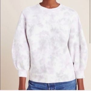 Agolde Thora Lavender Tie-Dye 3/4 Sleeve Sweatshirt